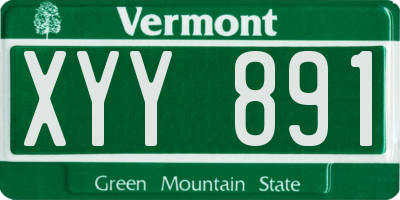 VT license plate XYY891