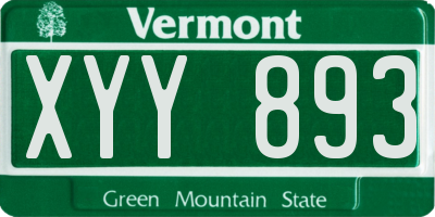 VT license plate XYY893