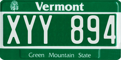 VT license plate XYY894