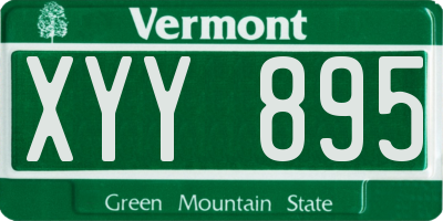 VT license plate XYY895