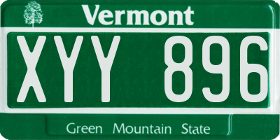 VT license plate XYY896