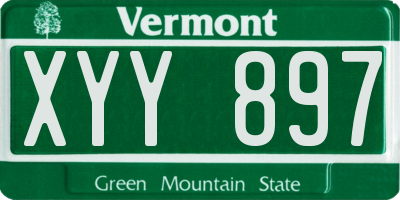 VT license plate XYY897