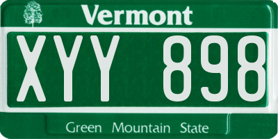 VT license plate XYY898