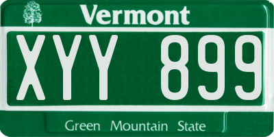 VT license plate XYY899