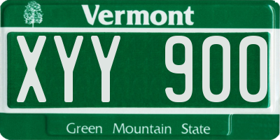 VT license plate XYY900