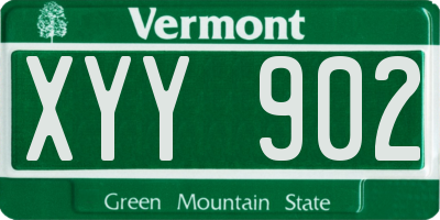 VT license plate XYY902