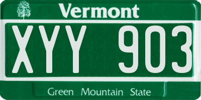 VT license plate XYY903