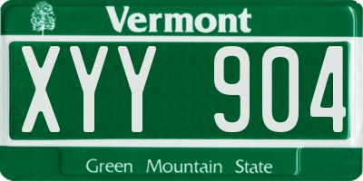 VT license plate XYY904