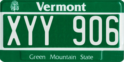 VT license plate XYY906