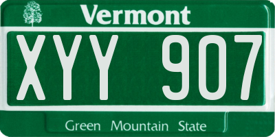 VT license plate XYY907