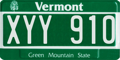 VT license plate XYY910