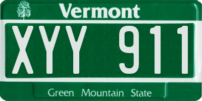 VT license plate XYY911