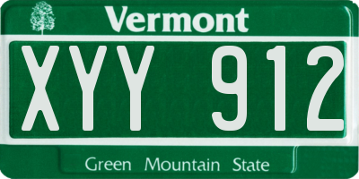 VT license plate XYY912