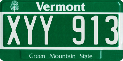 VT license plate XYY913