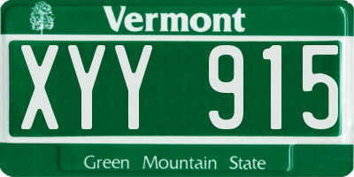VT license plate XYY915