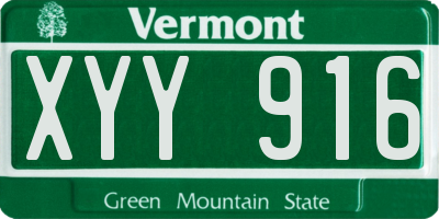 VT license plate XYY916