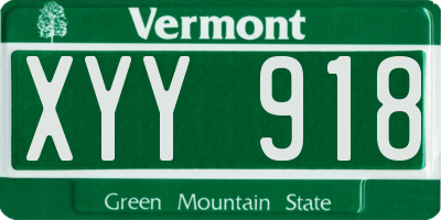 VT license plate XYY918