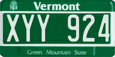 VT license plate XYY924