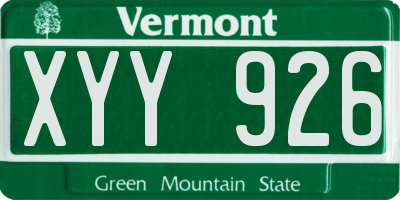 VT license plate XYY926