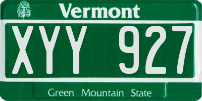 VT license plate XYY927