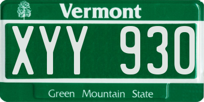 VT license plate XYY930