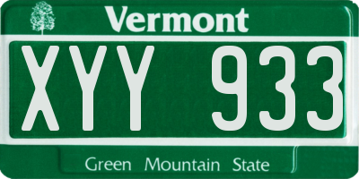 VT license plate XYY933