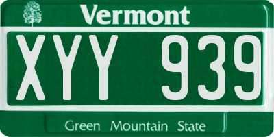 VT license plate XYY939