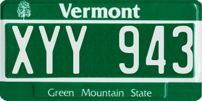 VT license plate XYY943