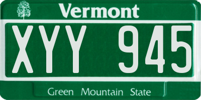 VT license plate XYY945