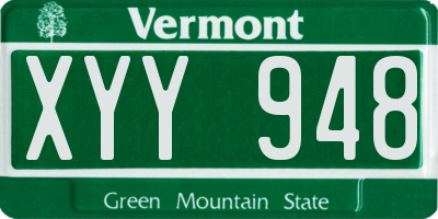 VT license plate XYY948