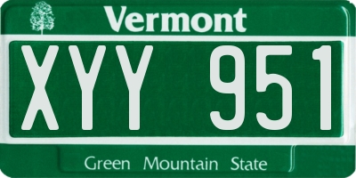 VT license plate XYY951