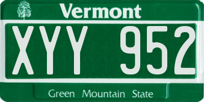 VT license plate XYY952