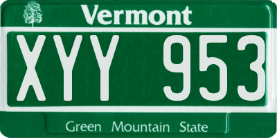 VT license plate XYY953