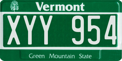 VT license plate XYY954