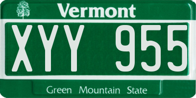 VT license plate XYY955