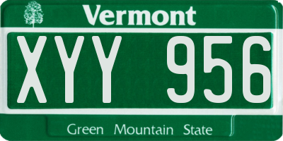 VT license plate XYY956