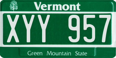 VT license plate XYY957