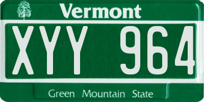 VT license plate XYY964