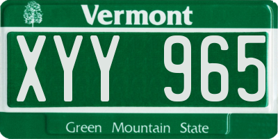 VT license plate XYY965