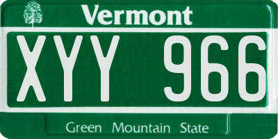 VT license plate XYY966