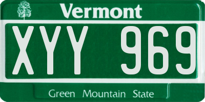 VT license plate XYY969