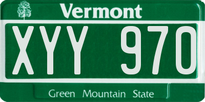 VT license plate XYY970