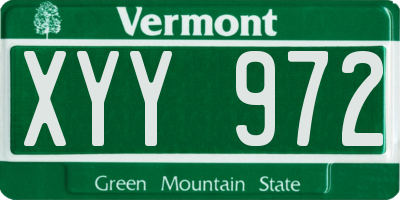 VT license plate XYY972