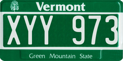 VT license plate XYY973