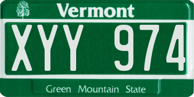 VT license plate XYY974