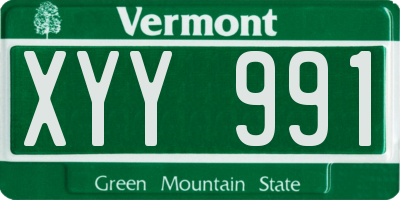 VT license plate XYY991