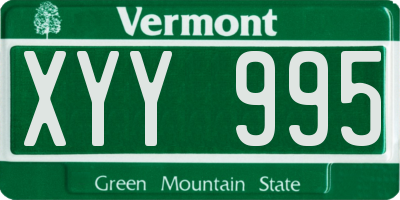 VT license plate XYY995