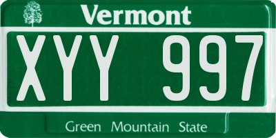 VT license plate XYY997