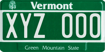 VT license plate XYZ000
