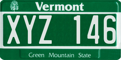 VT license plate XYZ146